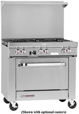 Southbend S36D-NG S-Series Restaurant Natural Gas Range with 6 Open Burners & Standard Oven 36" NG - 203,000 BTU