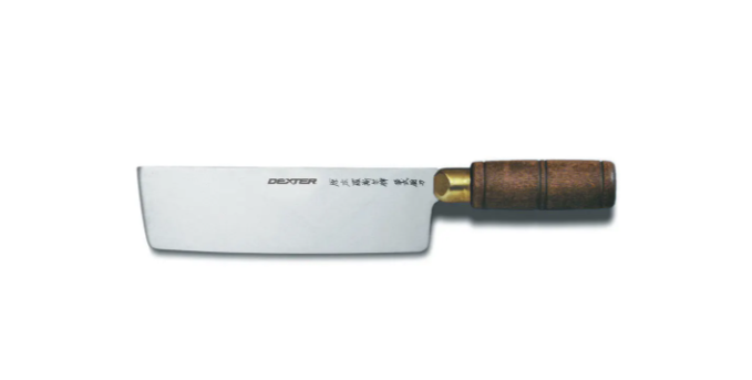 Dexter Russell S5197 7" Chinese Chef's/Cook's Knife w/ Walnut Handle, High Carbon Steel - 6ea/Case