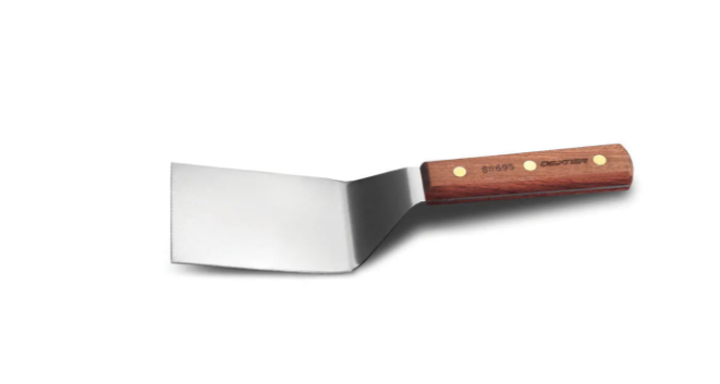 Dexter Russell S8694 4"x3" Hamburger Turner w/ Rosewood Handle, Stainless - 6ea/Case