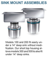 Salvajor 100 Commercial Garbage Disposer (Basic Unit Only) - 1 HP