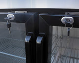 Migali C-BB72G Competitor Series Back Bar Cooler Black 3 Glass Door Refrigerator 72" -  (3) 1/2 Keg Capacity