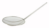 Winco SC-9R Nickel-Plated Wire Square Mesh Round Skimmer with 9" Dia. Blade and 13"L Loop Handle - 24/Case