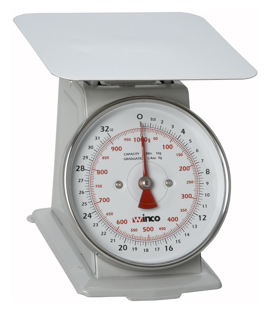 Winco SCAL-62 Mechanical/Analog Receiving Scale with 6-1/2" Dial - 2 lb./Capacity - 8/Case