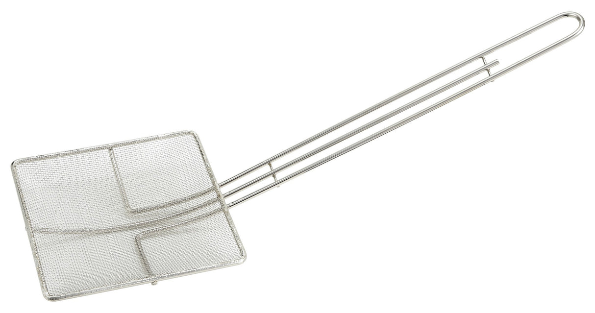 Winco SCF-6S Nickel-Plated Mesh Square Skimmer 6-3/4" x 6-3/4" Blade and 13"L Loop Handle - 48/Case