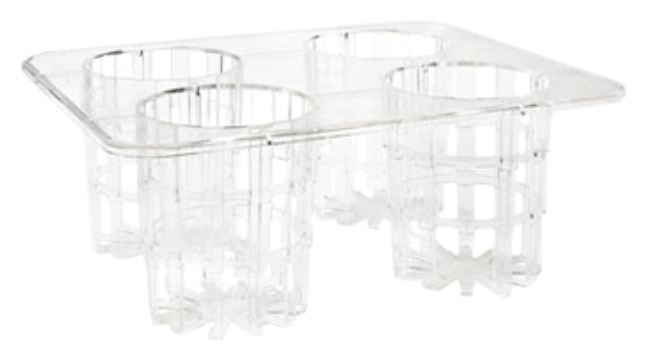 GET SDB-32-PC-RACK Polycarbonate 4 Slot Salad Dressing / Juice Bottle Rack - Clear - For 16 & 32 oz. SDB Bottles
