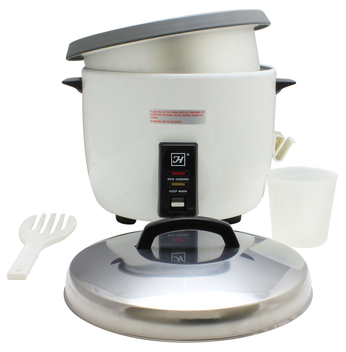 Thunder Group SEJ50000T Countertop Electric Rice Cooker/Warmer - 30 Cup Uncooked/Capacity - 110-120V