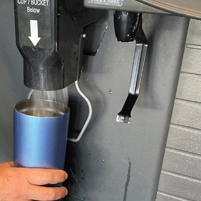 Manitowoc SFA292 Floor Model Touchless Lever Hotel / Vending Ice Dispenser with Built-In Water Valve 30" - 180 lb. Capacity