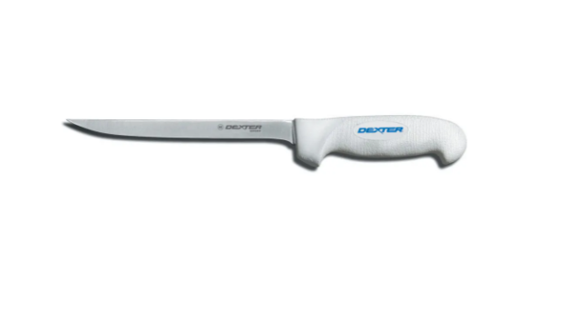 Dexter Russell SG133-7PCP 7" Fillet Knife w/ Soft White Rubber Handle, Carbon Steel - 6ea/Case