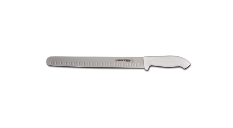 Dexter Russell SG140-14WGE-PCP 14" Slicer w/ Soft White Rubber Handle, Carbon Steel - 6ea/Case