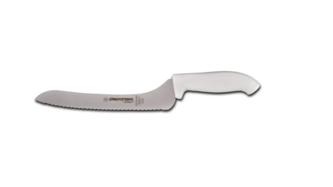 Dexter Russell SG163-9SC-PCP 9" Sandwich Knife w/ Soft White Rubber Handle, Carbon Steel - 6ea/Case