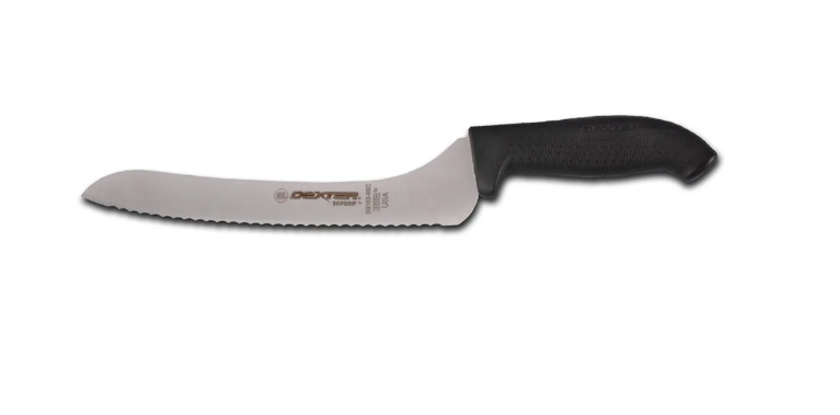 Dexter Russell SG163-9SCB-PCP 9" Sandwich Knife w/ Soft Black Rubber Handle, Carbon Steel - 6ea/Case