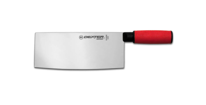 Dexter Russell SG5888R-PCP 8" Chinese Chef's/Cook's Knife w/ Red Rubber Handle, High Carbon Steel
