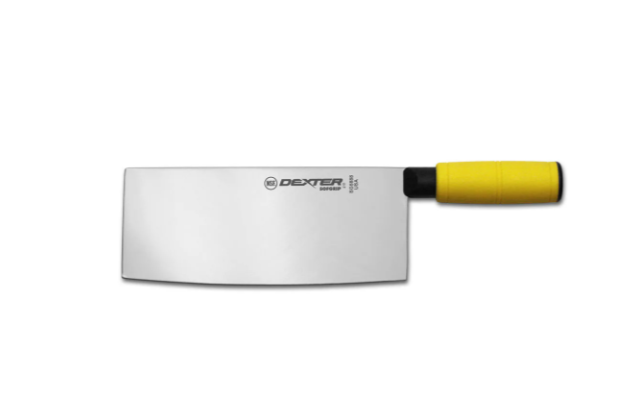 Dexter Russell SG5888Y-PCP 8" Chinese Chef's/Cook's Knife w/ Yellow Rubber Handle, High Carbon Steel