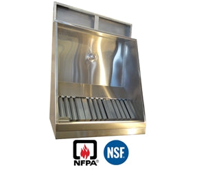 JRSVHSP6-P 6ft Jean's Shallow Front Vent Hood with Plenum