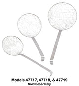 Vollrath 47717 Heavy-Duty One-Piece Stainless Steel Wire Mesh Round Skimmer 6-1/2" dia. Blade with 14" Long Hooked Handle
