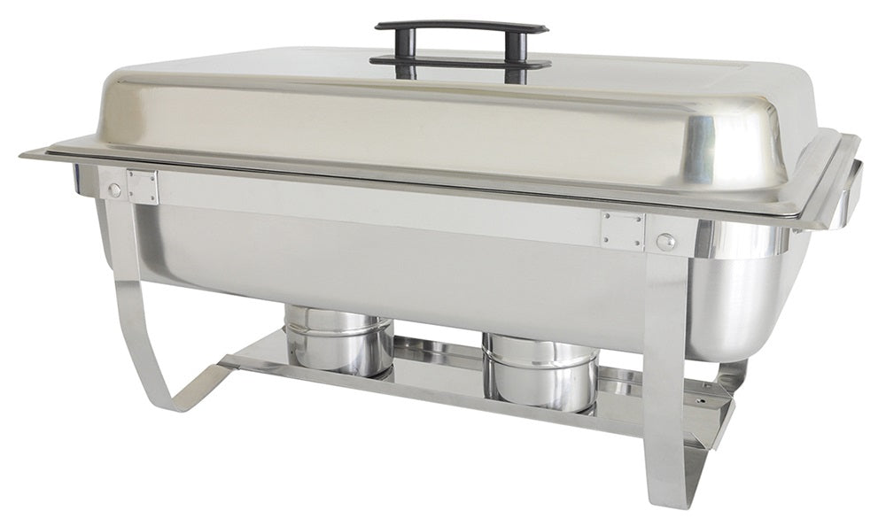 Thunder Group SLRCF001F Stainless Steel Chafer with Folding Stand 8 Qt. - Full Size