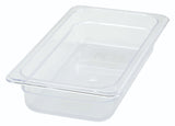Winco SP7302 Poly-Ware Polycarbonate Food Pan 2-1/2" Deep - 1/3 Size - Clear - 24/Case