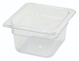 Winco SP7604 Poly-Ware Polycarbonate Food Pan 3-1/2" Deep - 1/6 Size - Clear - 48/Case