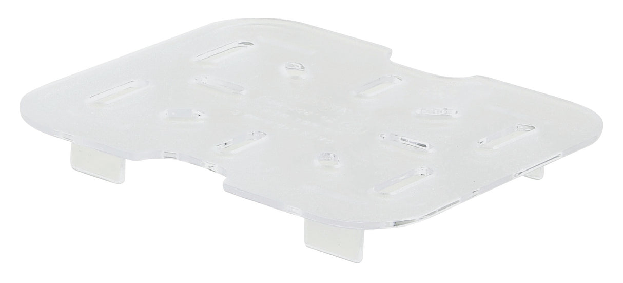 Winco SP76DS Poly-Ware Polycarbonate Food Pan Drain Shelf - 1/6 Size - Clear - 120/Case