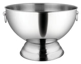 Winco SPB-35 Stainless Steel Punch Bowl with Ring Handles and Footed Base 3-1/2 gal. - 6/Case