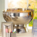 Winco SPB-35 Stainless Steel Punch Bowl with Ring Handles and Footed Base 3-1/2 gal. - 6/Case