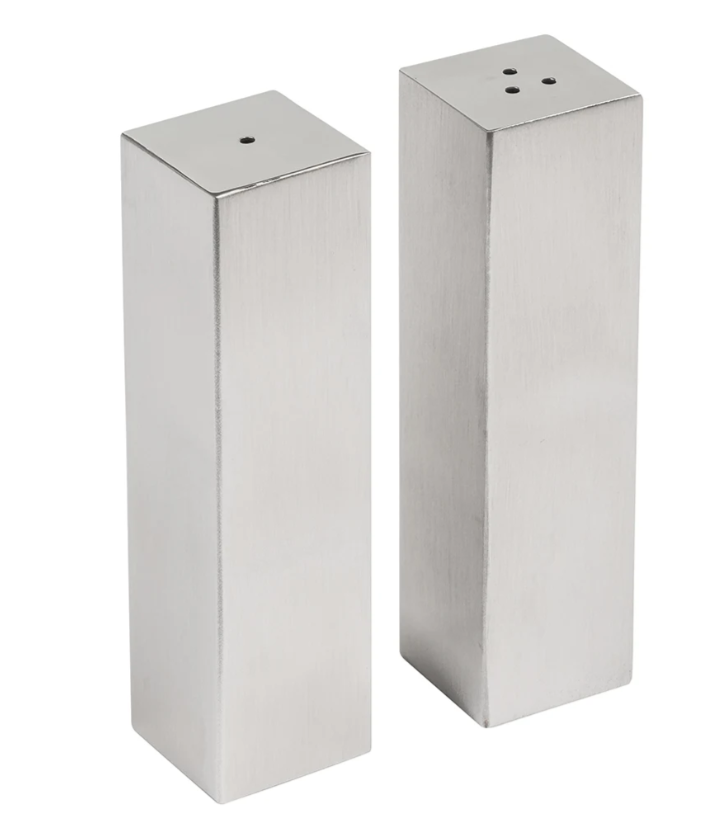 American Metalcraft SPDX33 2 oz Salt & Pepper Shaker Set - Stainless Steel, 3 3/4"H - 96ea/Case