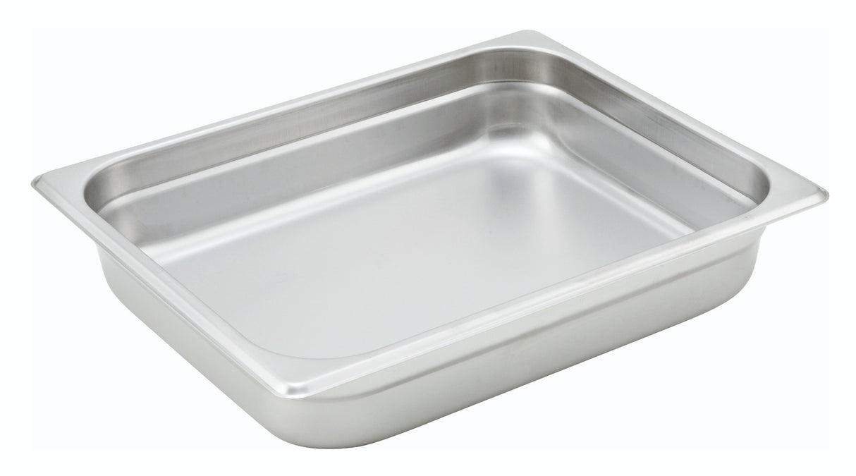 Winco SPJH-202 Heavy-Weight 22 ga. Stainless Steel Anti-Jam Steam Table Food Pan 2-1/2" Deep - 1/2 Size - 24/Case