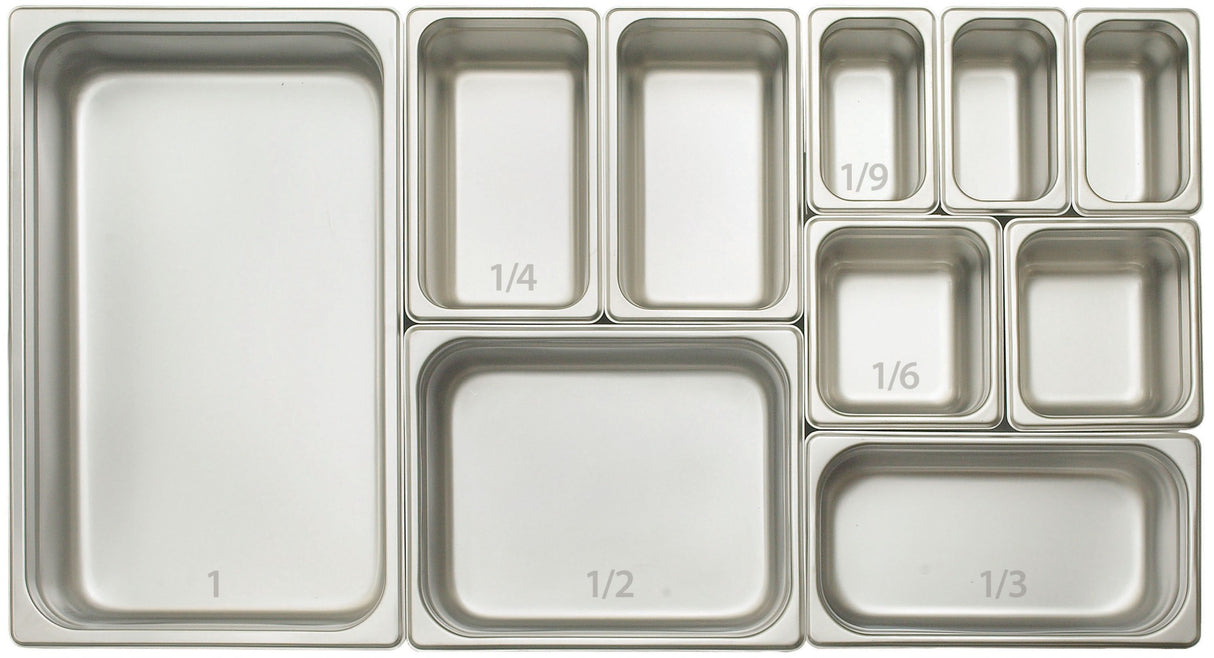 Winco SPJL-102 Standard-Weight 25 ga. Stainless Steel Anti-Jam Steam Table Food Pan 2-1/2" Deep - Full Size