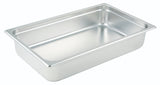 Winco SPJL-204 Standard-Weight 25 ga. Stainless Steel Anti-Jam Steam Table Food Pan 4" Deep - 1/2 Size - 24/Case