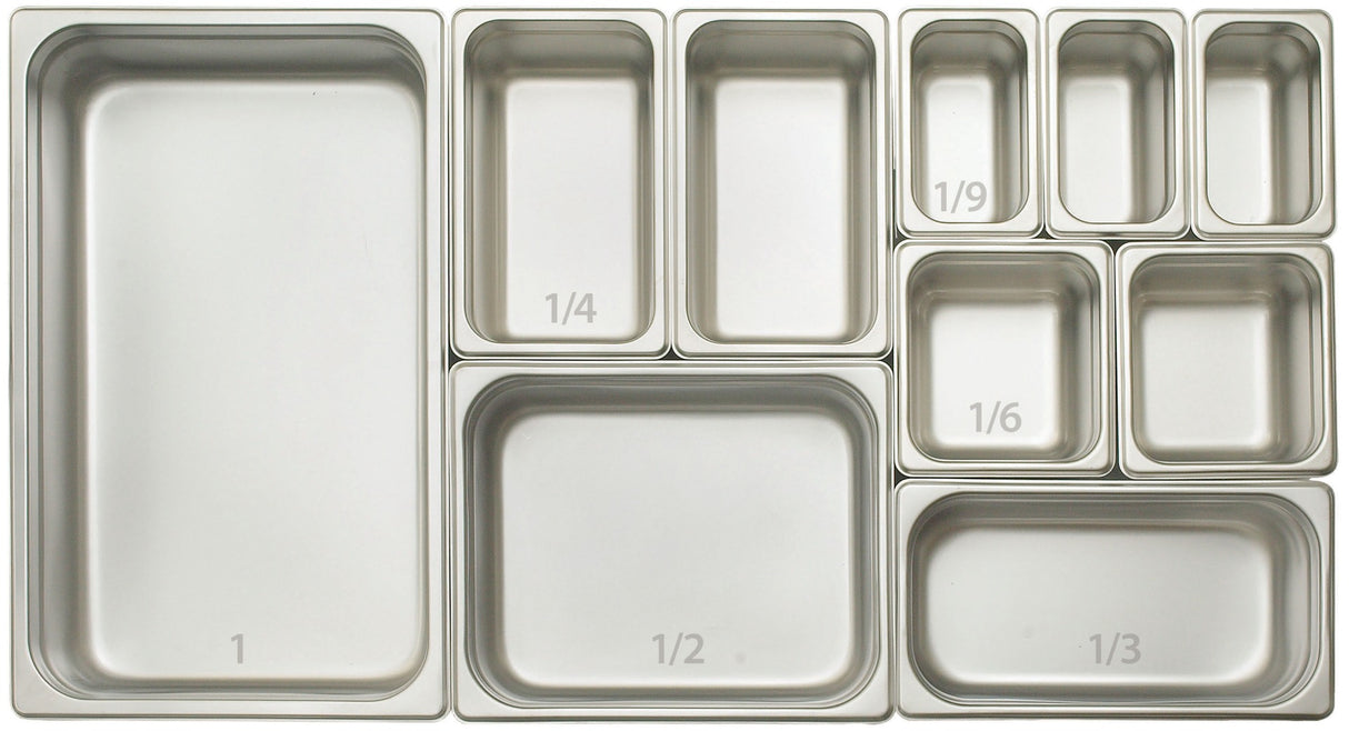 Winco SPJL-304 Standard-Weight 25 ga. Stainless Steel Anti-Jam Steam Table Food Pan 4" Deep - 1/3 Size - 12/Case