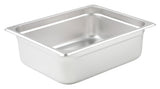 Winco SPJM-204 Heavy-Weight 24 ga. Stainless Steel Anti-Jam Steam Table Food Pan 4" Deep - 1/2 Size - 24/Case