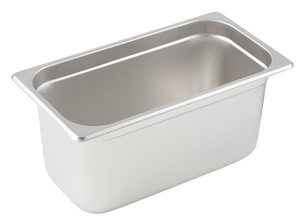 Winco SPJM-306 Heavy-Weight 24 ga. Stainless Steel Anti-Jam Steam Table Food Pan 6" Deep - 1/3 Size