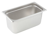 Winco SPJM-306 Heavy-Weight 24 ga. Stainless Steel Anti-Jam Steam Table Food Pan 6" Deep - 1/3 Size