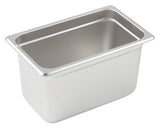 Winco SPJM-406 Heavy-Weight 24 ga. Stainless Steel Anti-Jam Steam Table Food Pan 6" Deep - 1/4 Size - 24/Case