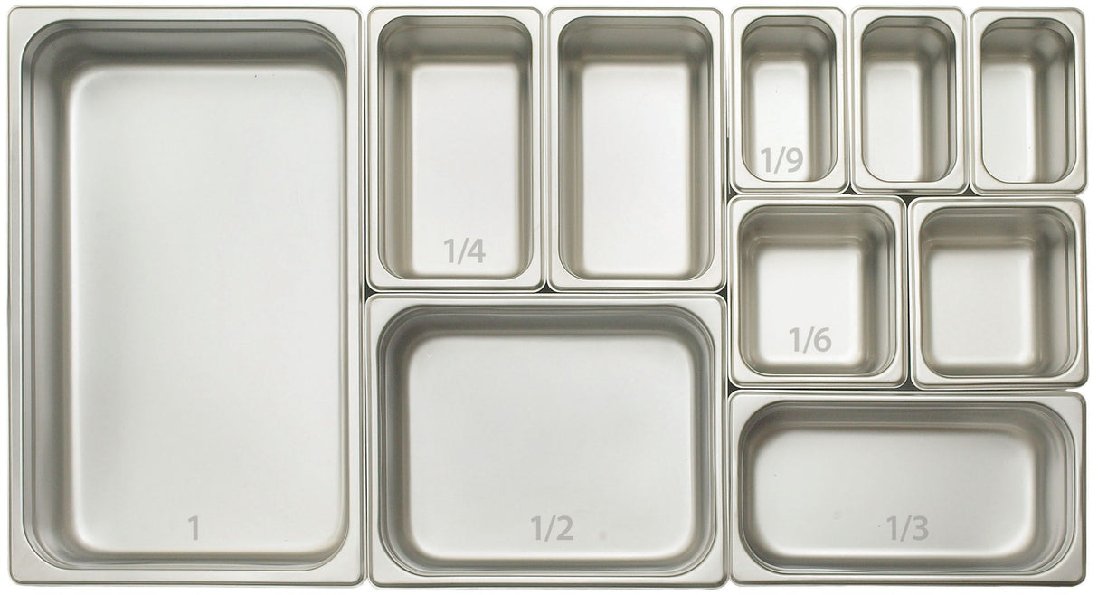 Winco SPJM-604 Heavy-Weight 24 ga. Stainless Steel Anti-Jam Steam Table Food Pan 4" Deep - 1/6 Size - 48/Case
