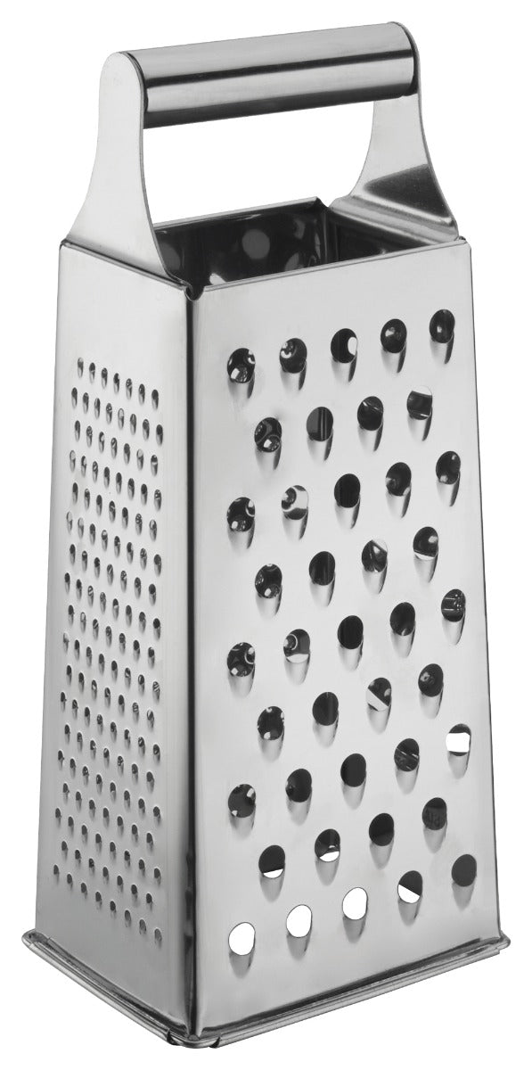 Winco SQG-1 Stainless Steel 4-Sided Tapered Box Grater with Handle 4 x 3 x 9" - 12/Case