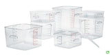 Rubbermaid FG632200CLR Plastic Space-Saving Square Food Storage Container with Liter and Qt. Gradations 22 qt. - Clear