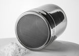 Winco SSD-10 Stainless Steel Powdered Sugar Dispenser / Shaker with White Plastic Cap 10 oz. - 12/Case