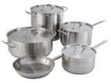 Winco SSLB-30 Premium Stainless Steel Induction Brazier / Braising Pot with Cover 30 qt.