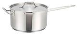 Winco SSSP-10 Premium Stainless Steel Induction Sauce Pan with Cover and Helper Handle 10 qt. - 2/Case