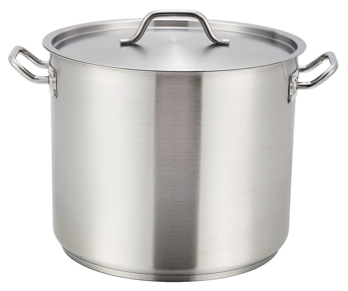 Winco SST-8 Premium Stainless Steel Induction Stock Pot with Cover 8 qt.- 4/Case