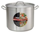 Winco SST-8 Premium Stainless Steel Induction Stock Pot with Cover 8 qt.- 4/Case