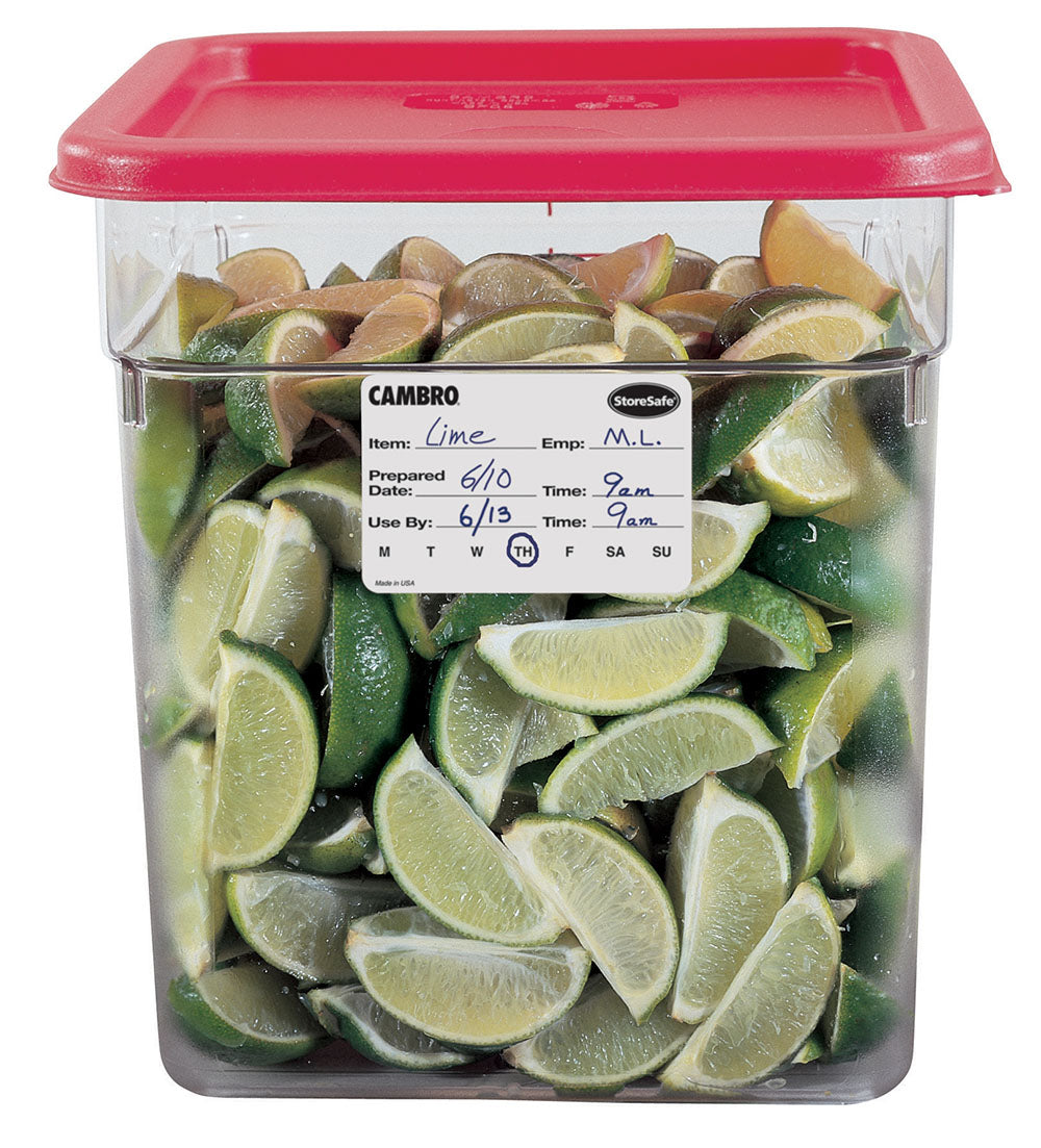 Cambro 23SLB250 StoreSafe Dissolvable Food Rotation Label 2" x 3" - White - 250/Roll - 24 Rolls/Case