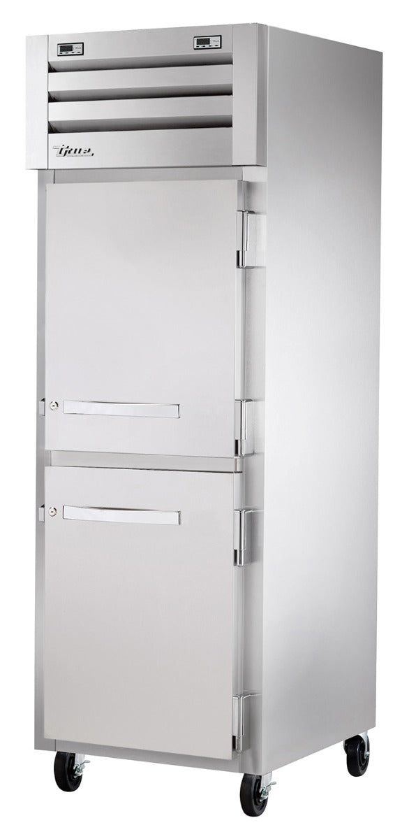 True STR1DT-2HS-HC Spec Series 1-Section 2 Solid Half Door Dual Temp Reach-In Refrigerator / Freezer 27" - 115v