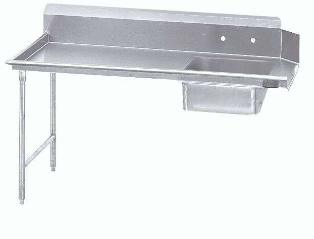 Clearance Advance Tabco DTS-S30-120L Spec-Line Stainless Steel Straight Soil Dishtable with Pre-Rinse Sink - Left-to-Right