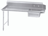 Clearance Advance Tabco DTS-S30-120L Spec-Line Stainless Steel Straight Soil Dishtable with Pre-Rinse Sink - Left-to-Right