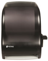 San Jamar T1100TBK Classic Wall Mount Paper Towel Dispenser with Lever Handle - Translucent Pearl Black - Holds (1) 8"W x 8"Dia. Roll