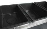 Vollrath T387072 2-Series Affordable Portable Deluxe Electric 3-Well Hot Food Table with Closed Base and Sneeze Guard 46" - Black - Sealed Well - 208-240v