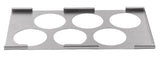 TableCraft T6 Stainless Steel 6-Hole Squeeze Bottle Holder Template  - fits 1/3 Size Food Pan - 12/Case
