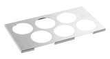 TableCraft T6 Stainless Steel 6-Hole Squeeze Bottle Holder Template  - fits 1/3 Size Food Pan - 12/Case